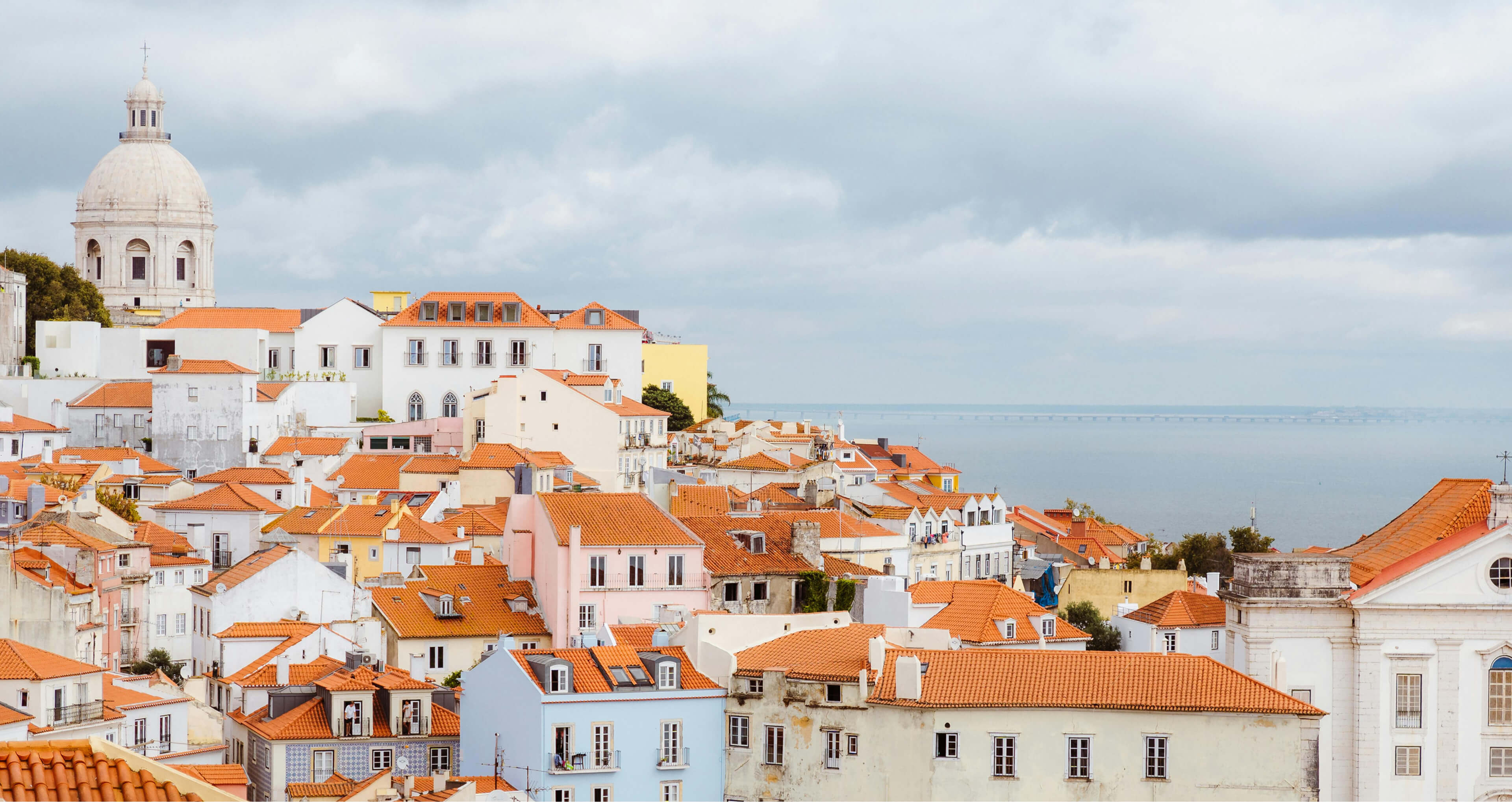 Lisbon rooftops at dusk