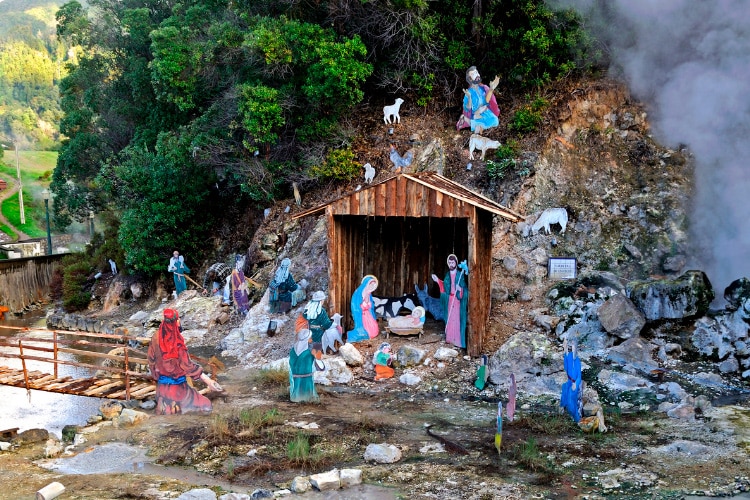 Christmas Nativity Scene in Portugal Furnas Azores