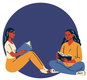 girls reading a book