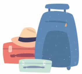 three luggages