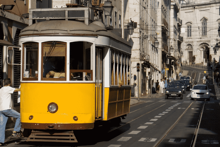 People in Lisbon city center usually take the trams